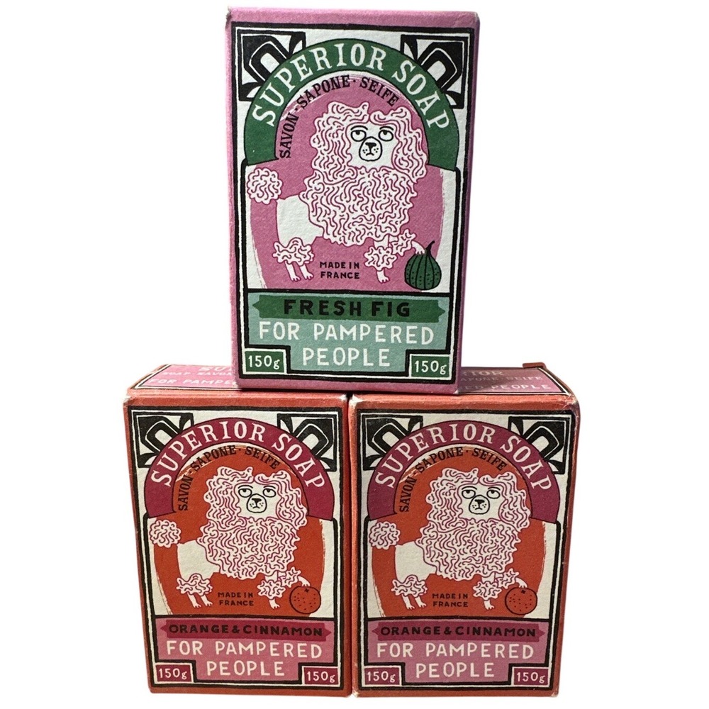 Savon d'Archivist Scented Luxury Soap Bar set of 3 Fresh Fig orange & Cinnamon